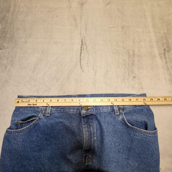 Lee Jeans Womans 20W Blue Denim Relaxed Fit Classic Tapered Leg Casual Pants - Picture 10 of 12